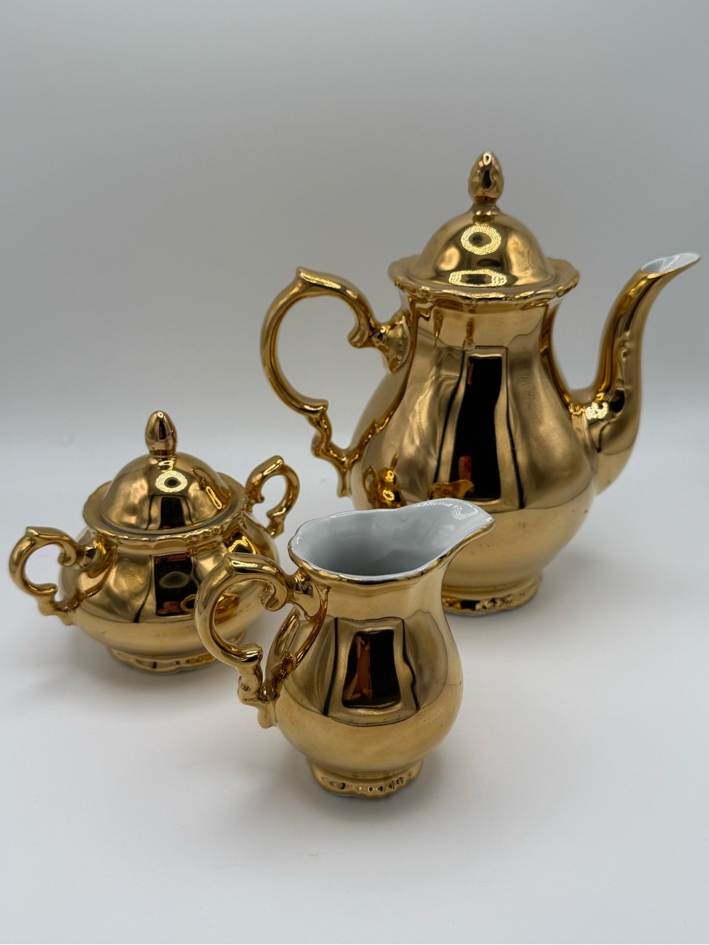 Vintage STW Bavaria 24ct Gold Ceramic Tea Set - Elegant Coffee & Creamer Set